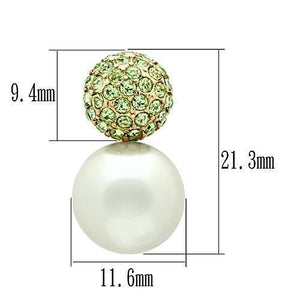 GL264 - IP Gold(Ion Plating) Brass Earrings with Synthetic Pearl in White