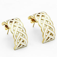 Load image into Gallery viewer, GL272 - IP Gold(Ion Plating) Brass Earrings with Epoxy  in White
