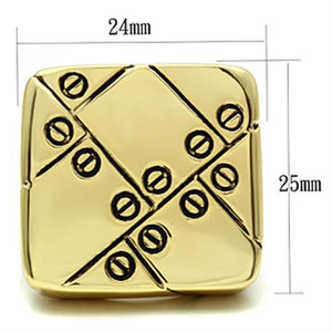 GL287 - IP Gold(Ion Plating) Brass Ring with Epoxy  in Jet