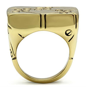 GL287 - IP Gold(Ion Plating) Brass Ring with Epoxy  in Jet