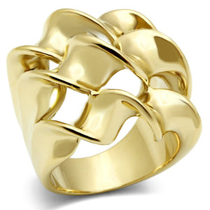 GL288 - IP Gold(Ion Plating) Brass Ring with No Stone