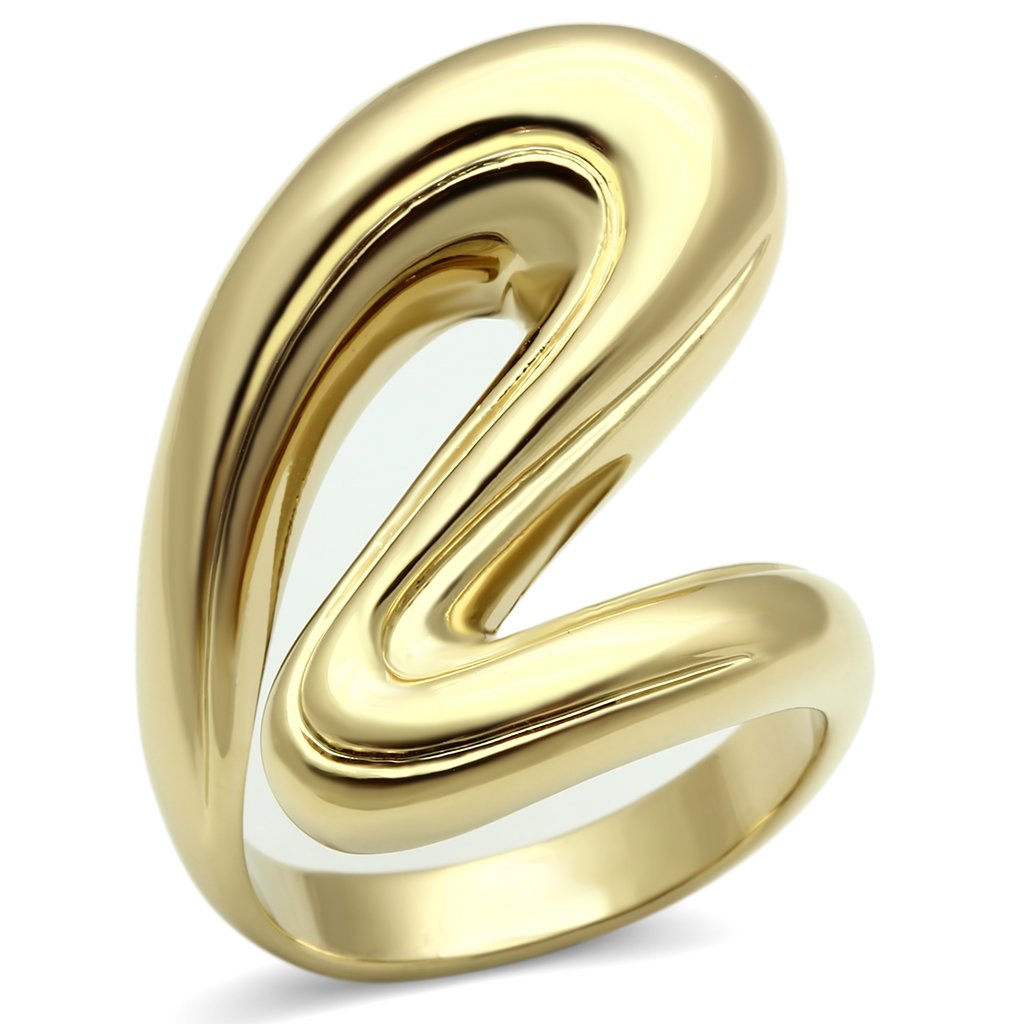 GL290 - IP Gold(Ion Plating) Brass Ring with No Stone