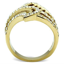 Load image into Gallery viewer, GL296 - IP Gold(Ion Plating) Brass Ring with Top Grade Crystal  in Clear
