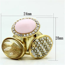 Load image into Gallery viewer, GL301 - IP Gold(Ion Plating) Brass Ring with Top Grade Crystal  in Multi Color