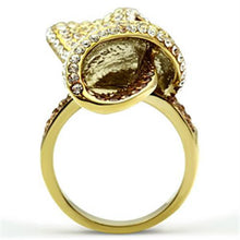Load image into Gallery viewer, GL307 - IP Gold(Ion Plating) Brass Ring with Top Grade Crystal  in Multi Color