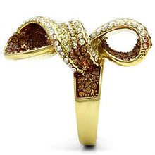 Load image into Gallery viewer, GL307 - IP Gold(Ion Plating) Brass Ring with Top Grade Crystal  in Multi Color