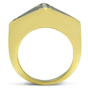 GL325 - IP Gold(Ion Plating) Brass Ring with Epoxy  in Jet