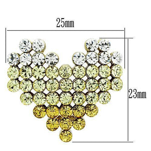 GL333 - IP Gold(Ion Plating) Brass Earrings with Top Grade Crystal  in Multi Color