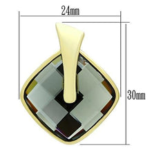 Load image into Gallery viewer, GL342 - IP Gold(Ion Plating) Brass Earrings with Synthetic Synthetic Glass in Black Diamond