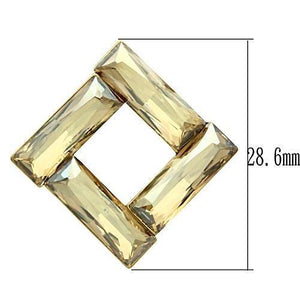 GL344 - IP Gold(Ion Plating) Brass Earrings with Top Grade Crystal  in Topaz