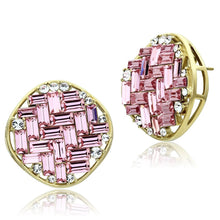 Load image into Gallery viewer, GL348 - IP Gold(Ion Plating) Brass Earrings with Top Grade Crystal  in Rose