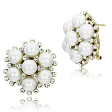 Load image into Gallery viewer, GL349 - IP Gold(Ion Plating) Brass Earrings with Synthetic Pearl in White