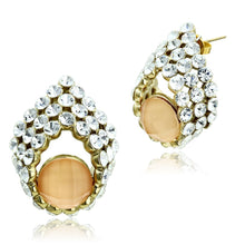 Load image into Gallery viewer, GL355 - IP Gold(Ion Plating) Brass Earrings with Synthetic Synthetic Stone in Orange