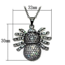 Load image into Gallery viewer, LO1578 - Ruthenium Brass Chain Pendant with AAA Grade CZ  in Clear