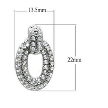 Load image into Gallery viewer, LO1986 - Rhodium White Metal Earrings with Top Grade Crystal  in Clear