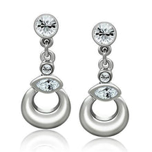Load image into Gallery viewer, LO1989 - Rhodium White Metal Earrings with Top Grade Crystal  in Clear