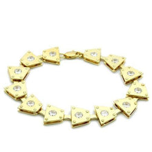 Load image into Gallery viewer, LO2002 - Matte Gold &amp; Gold Brass Bracelet with AAA Grade CZ  in Clear