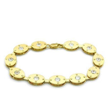 Load image into Gallery viewer, LO2018 - Matte Gold &amp; Gold Brass Bracelet with AAA Grade CZ  in Clear