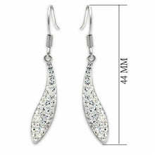 Load image into Gallery viewer, LO2041 - Rhodium Brass Earrings with Top Grade Crystal  in Clear