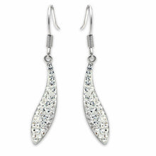 Load image into Gallery viewer, LO2041 - Rhodium Brass Earrings with Top Grade Crystal  in Clear