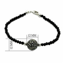 Load image into Gallery viewer, LO2048 - Rhodium + Ruthenium Brass Bracelet with Top Grade Crystal  in Jet