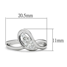 Load image into Gallery viewer, LO2051 - Rhodium Brass Ring with AAA Grade CZ  in Clear