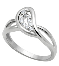 Load image into Gallery viewer, LO2051 - Rhodium Brass Ring with AAA Grade CZ  in Clear