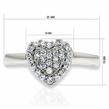 Load image into Gallery viewer, LO2056 - Rhodium Brass Ring with AAA Grade CZ  in Clear