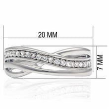 Load image into Gallery viewer, LO2058 - Rhodium Brass Ring with AAA Grade CZ  in Clear