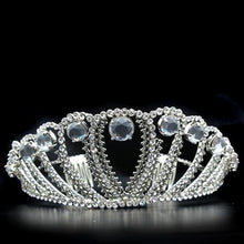 Load image into Gallery viewer, LO2108 - Imitation Rhodium Brass Tiaras &amp; Hair Clip with Top Grade Crystal  in Clear