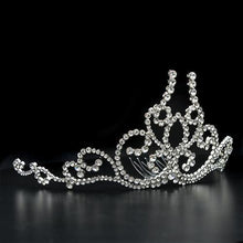 Load image into Gallery viewer, LO2112 - Imitation Rhodium Brass Tiaras &amp; Hair Clip with Top Grade Crystal  in Clear
