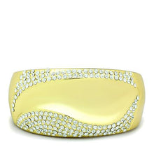 Load image into Gallery viewer, LO2155 - Flash Gold White Metal Bangle with Top Grade Crystal  in Clear