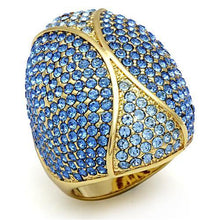 Load image into Gallery viewer, LO2188 - Flash Gold Brass Ring with Top Grade Crystal  in Multi Color