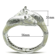 Load image into Gallery viewer, LO2266 - Rhodium Brass Bangle with AAA Grade CZ  in Clear