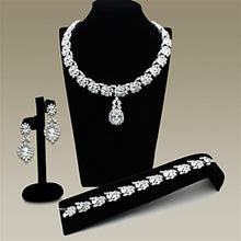 Load image into Gallery viewer, LO2333 - Rhodium Brass Jewelry Sets with AAA Grade CZ  in Clear