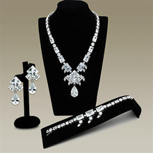 Load image into Gallery viewer, LO2353 - Rhodium Brass Jewelry Sets with AAA Grade CZ  in Clear