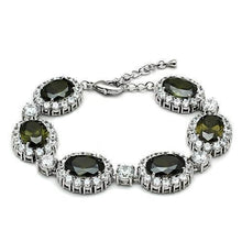 Load image into Gallery viewer, LO2358 - Rhodium Brass Bracelet with AAA Grade CZ  in Olivine color