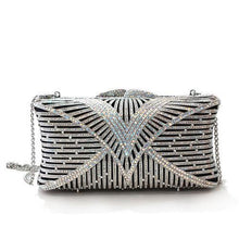 Load image into Gallery viewer, LO2362 - Imitation Rhodium White Metal Clutch with Top Grade Crystal  in White