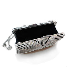 Load image into Gallery viewer, LO2362 - Imitation Rhodium White Metal Clutch with Top Grade Crystal  in White