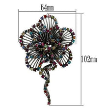 Load image into Gallery viewer, LO2395 - Imitation Rhodium White Metal Brooches with Top Grade Crystal  in Multi Color