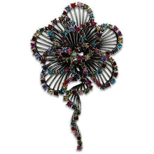 Load image into Gallery viewer, LO2395 - Imitation Rhodium White Metal Brooches with Top Grade Crystal  in Multi Color