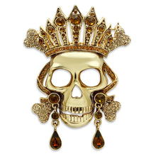 Load image into Gallery viewer, LO2407 - Gold White Metal Brooches with Top Grade Crystal  in Multi Color
