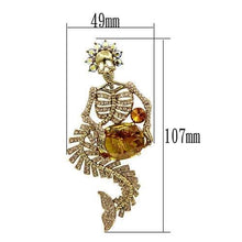 Load image into Gallery viewer, LO2411 - Gold White Metal Brooches with AAA Grade CZ  in Topaz