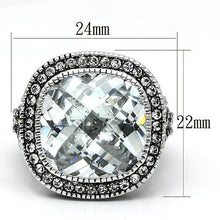 Load image into Gallery viewer, LO2437 Rhodium Brass Ring with AAA Grade CZ in Clear