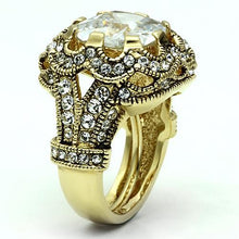 Load image into Gallery viewer, LO2444 - Gold Brass Ring with AAA Grade CZ  in Clear