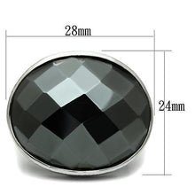 Load image into Gallery viewer, LO2470 - Rhodium Brass Ring with Synthetic Hematite in Hematite