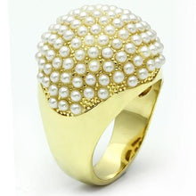 Load image into Gallery viewer, LO2471 - Gold Brass Ring with Synthetic Pearl in White