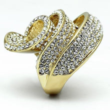 Load image into Gallery viewer, LO2472 - Gold Brass Ring with Top Grade Crystal  in Light Smoked