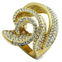Load image into Gallery viewer, LO2472 - Gold Brass Ring with Top Grade Crystal  in Light Smoked