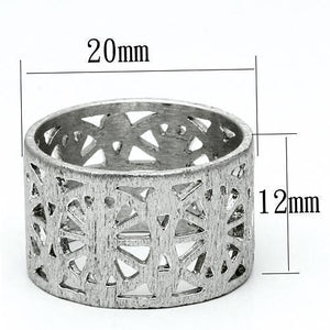LO2536 - Rhodium Brass Ring with No Stone